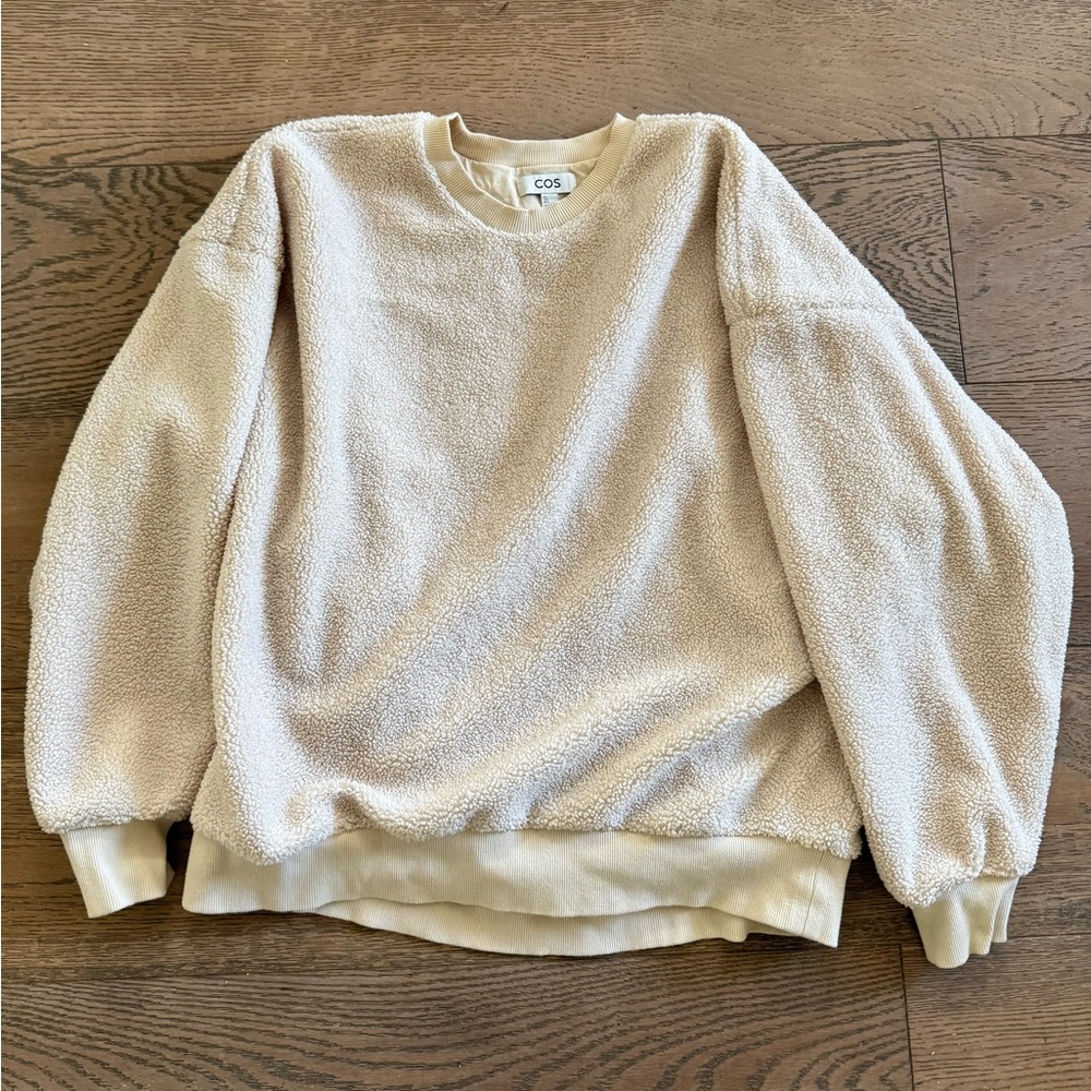 COS oversized Teddy sweatshirt cream